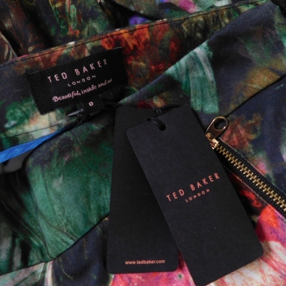 NWT!! TED BAKER Olivie Floral Tapered Pants Knit Stretch Chic Abstract 0 US 2 - Picture 12 of 16